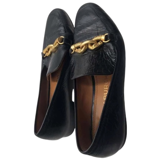 Tory Burch black leather women’s loafer size 7.5M - Picture 2 of 8